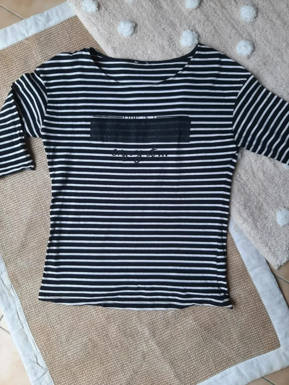 ๐คTee shirt rayรฉ manches 3/4 Femme taille S / 36